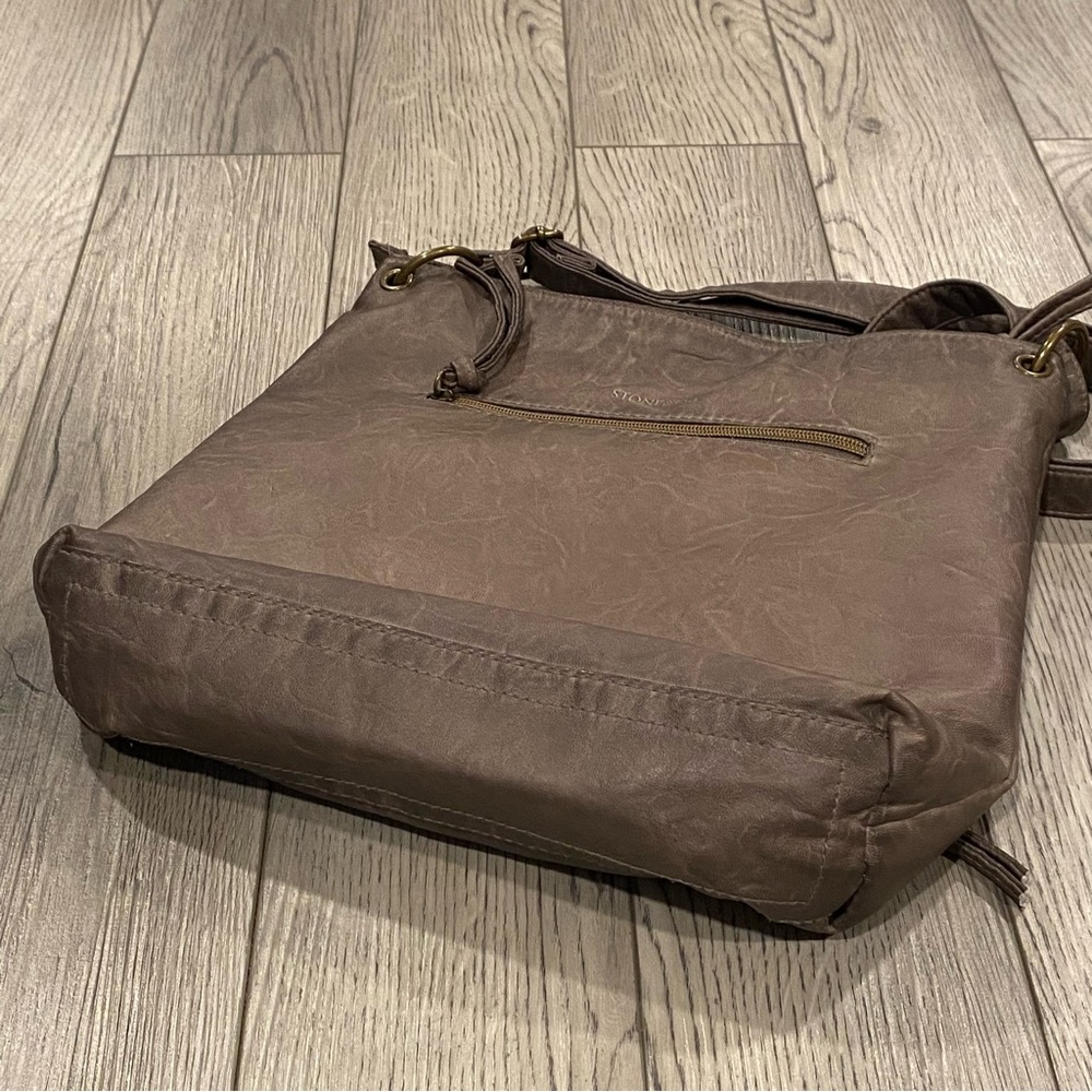 Stone Mountain & Co. Cross Body Purse Gray Adjustable Strap Bag Zip Pockets - Picture 12 of 15
